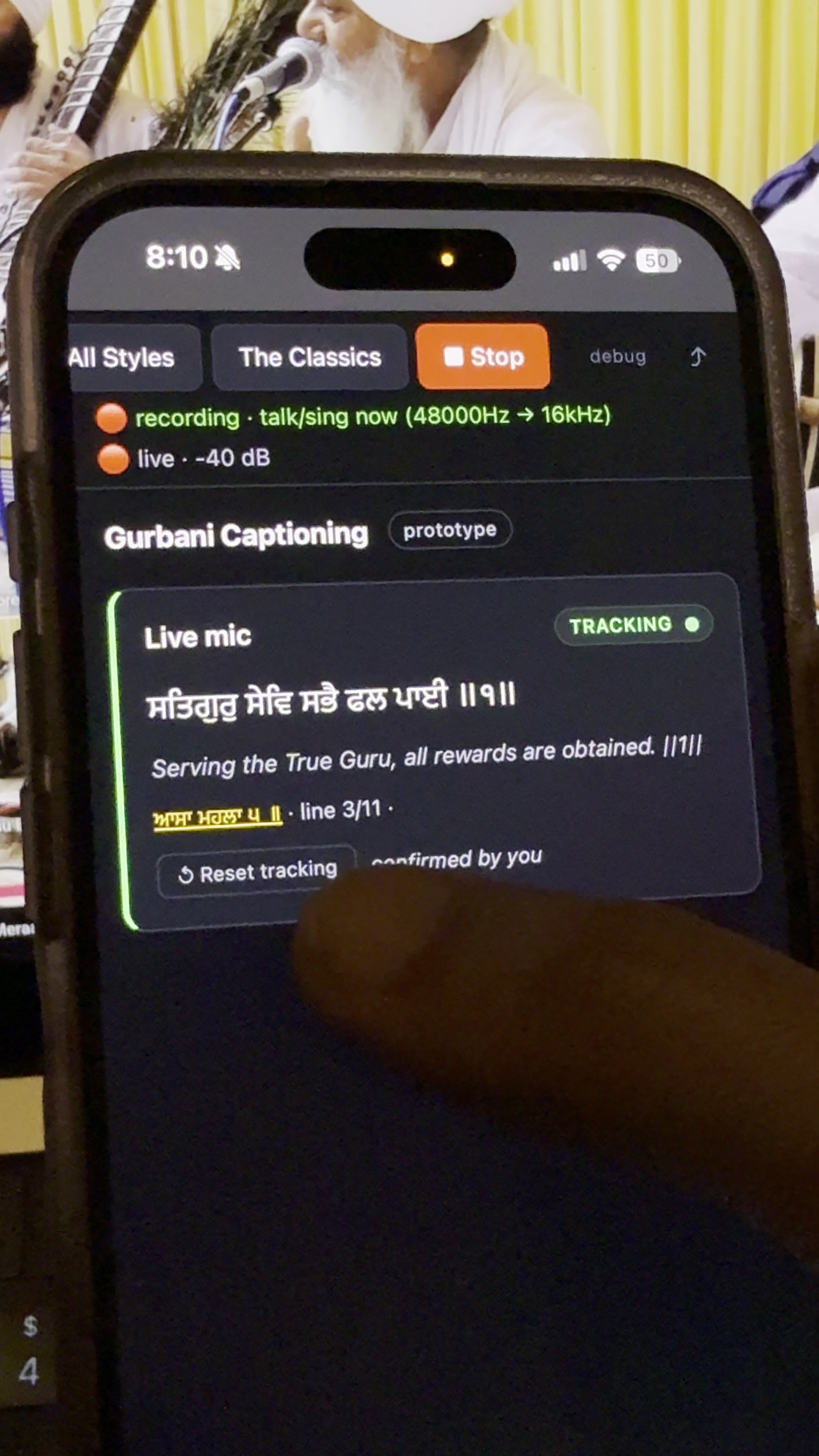 Live captioning prototype